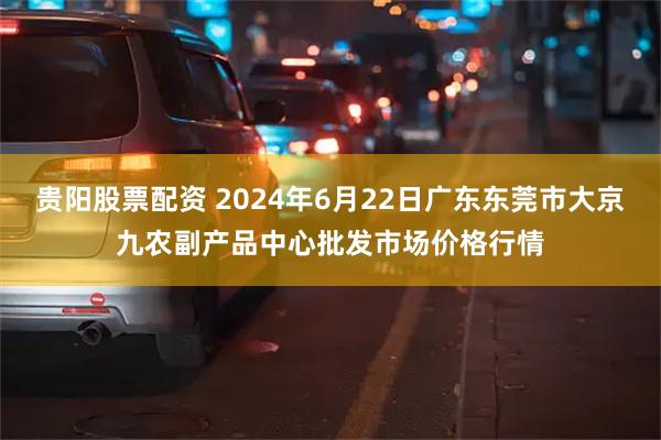 贵阳股票配资 2024年6月22日广东东莞市大京九农副产品中心批发市场价格行情